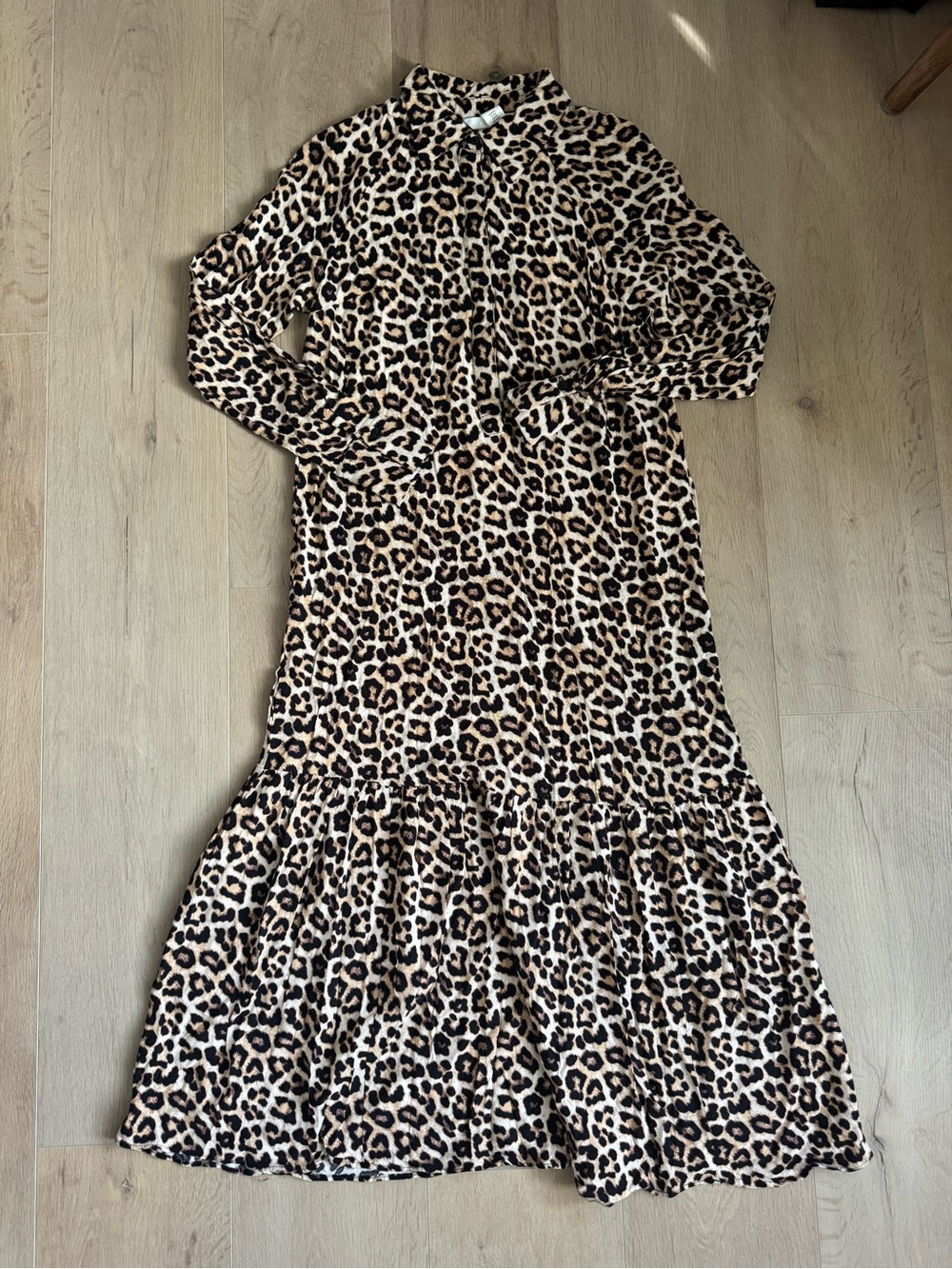H&M Leopard Print Maxi Dress in Brown and Black